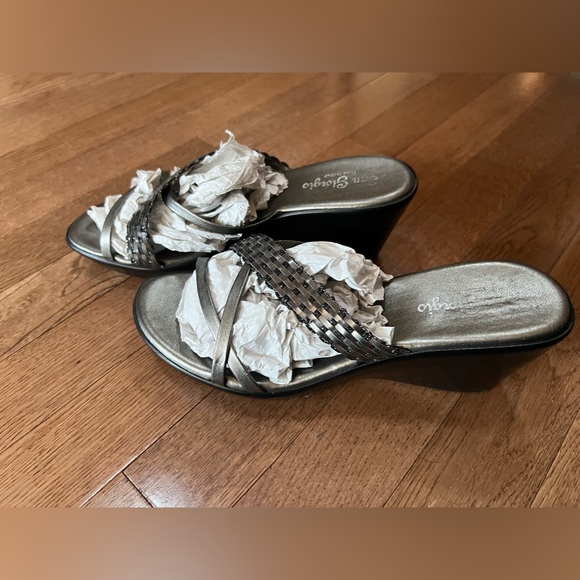 San Giorgio size 39 Black and Silver Sandals - Picture 3 of 5